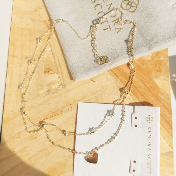 NEW Kendra Scott Ari Heart Necklace Gold - Picture 3 of 3